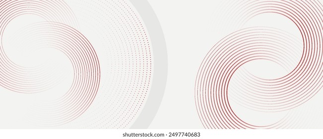 Abstract white background with red circle lines. Digital future technology concept. vector illustration.