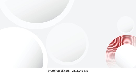 Abstract white background with red circle lines. Digital future technology concept modern simple