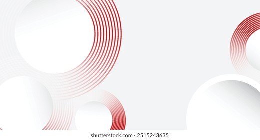 Abstrakter weißer Hintergrund mit roten Kreislinien. Digitales Zukunftstechnologie-Konzept simple abstrac