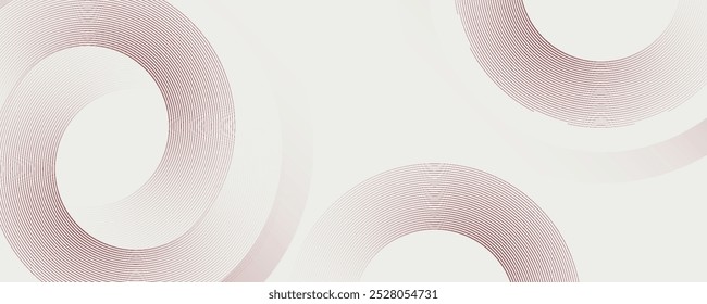 Abstractas fondo blanco con líneas circulares rojas. Concepto de tecnología de futuro digital. Ilustración vectorial.