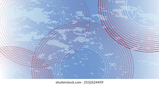 Abstract white background with red circle lines. Digital future technology concept. vector illustration.