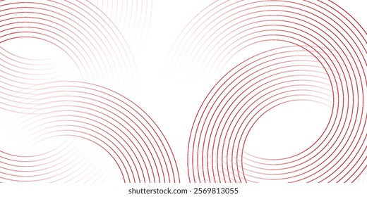 Abstract white background with red circle lines. Digital future technology concept. VERCTOR ILLUSTRATION EPS10