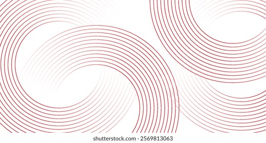 Abstract white background with red circle lines. Digital future technology concept. VERCTOR ILLUSTRATION EPS10