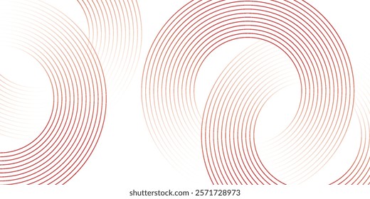 Abstract white background with red circle lines. Digital future technology concept.
