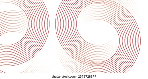 Abstract white background with red circle lines. Digital future technology concept.
