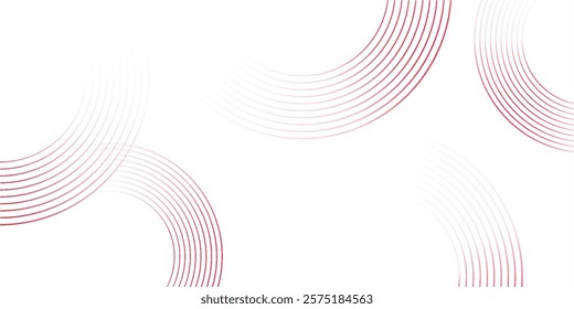 Abstract white background with red circle lines. Digital future technology concept euphoria art