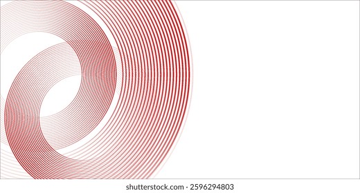 Abstract white background with red circle lines. Digital future technology concept art. vector illustration.