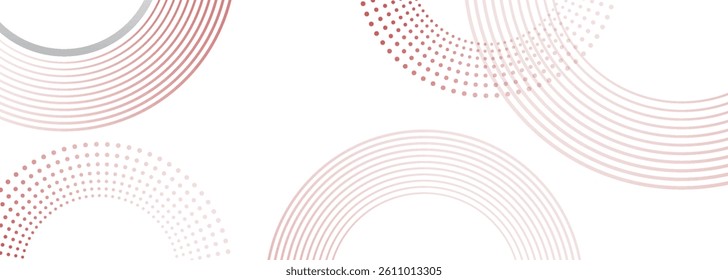 Abstract white background with red circle lines. Digital future technology concept euphoria art