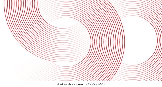 Abstract white background with red circle lines. Digital future technology concept. VERCTOR ILLUSTRATION EPS10