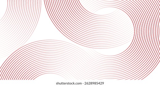 Abstractas fondo blanco con líneas circulares rojas. Concepto de tecnología de futuro digital. ILUSTRACIÓN DE VERCTOR EPS10