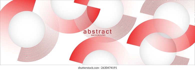 Abstract white background with red circle lines. Digital future technology concept. Vector eps10