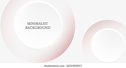 Abstract white background with red circle lines. Digital future technology concept. vector illustration.