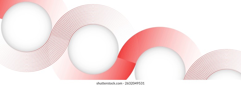 Fondo blanco Abstractas con líneas de círculo rojo. Vector EPS10