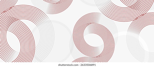 Abstract white background with red circle lines. Digital future technology concept. vector illustration.eps 10