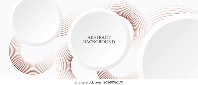 Abstract white background with red circle lines. Digital future technology concept. vector illustration.