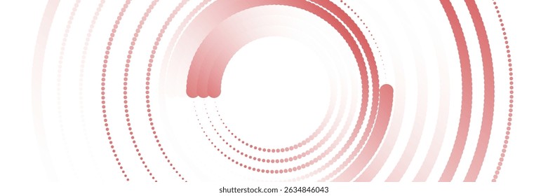 Abstract white background with red circle lines. Digital future technology concept.
