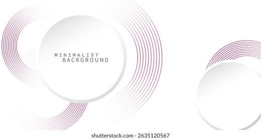 Abstractas fondo blanco con líneas circulares rojas. Concepto de tecnología de futuro digital. Ilustración vectorial.