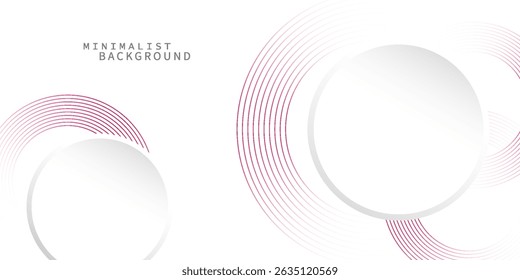 Abstract white background with red circle lines. Digital future technology concept. vector illustration.