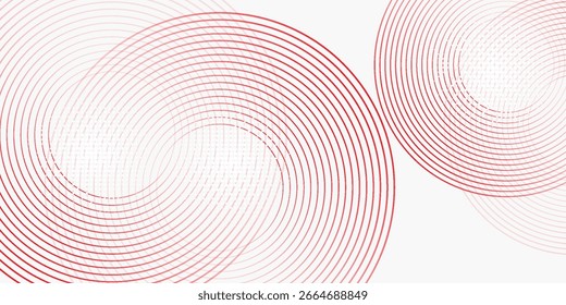 Fundo branco abstrato com linhas de círculo vermelho. eps moderno 10