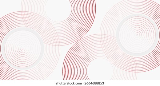Abstract white background with red circle lines. modern eps 10