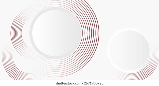 Fundo branco abstrato com linhas de círculo vermelho. Conceito de tecnologia futura digital.