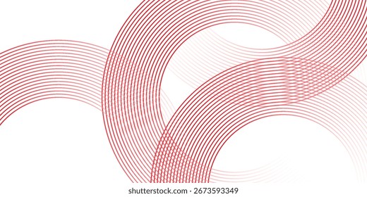 Abstract white background with red circle lines. Digital future technology concept. vector illustration eps10