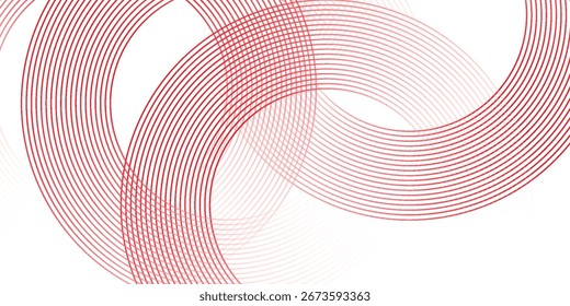 Abstract white background with red circle lines. Digital future technology concept. vector illustration eps10
