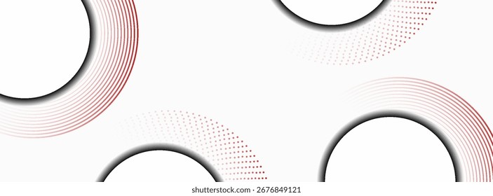 Abstract white background with red circle lines. Digital future technology concept. modern trendy design,creative,illustration,eps10