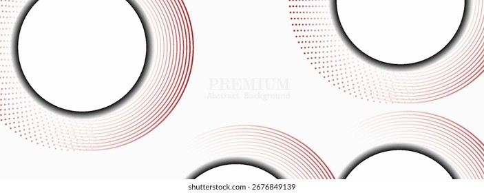 Abstract white background with red circle lines. Digital future technology concept. presentation in banners,poster, modern trendy in creative for media product background design,