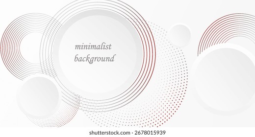 Fundo branco abstrato com linhas de círculo vermelho. Conceito da tecnologia do futuro digital. ilustração vetorial.
