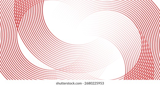 Abstractas fondo blanco con líneas circulares rojas. Concepto de tecnología de futuro digital. fondo de Vector