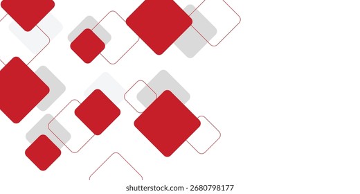 Abstractas fondo blanco con líneas circulares rojas. Concepto de tecnología de futuro digital. Ilustración vectorial.