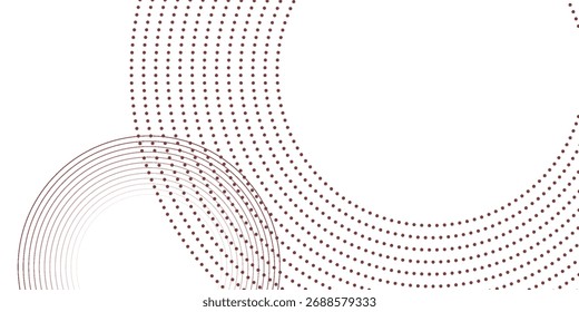 Abstract white background with red circle lines. Digital future technology concept. vector illustration.