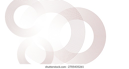 Fundo branco abstrato com linhas de círculo vermelho. Conceito de tecnologia futura digital.
