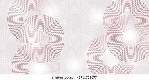 Abstract white background with red circle lines. Digital future technology concept. . pattern for banner, wallpaper, cover. Vector illustration