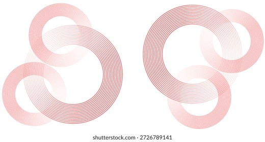 Abstractas fondo blanco con líneas circulares rojas. Concepto de tecnología de futuro digital. vector

