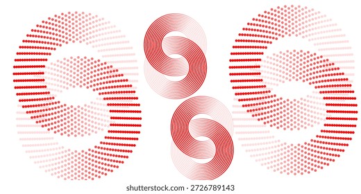 Abstractas fondo blanco con líneas circulares rojas. Concepto de tecnología de futuro digital. vector

