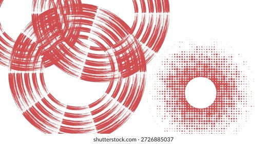 Abstractas fondo blanco con líneas circulares rojas. Ilustración vectorial. EPS 10