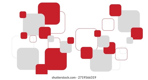 Abstrato fundo branco vermelho cinza quadrado decoração. Ilustração vetorial para o fundo de apresentação moderna, design de brochura, eps10