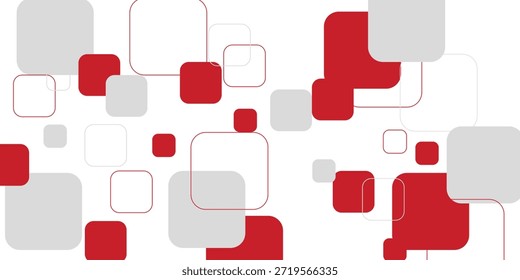 Fondo blanco Abstractas decoración cuadrada gris rojo. Ilustración vectorial para el fondo moderno de la presentación, diseño del folleto, con un estilo moderno del concepto