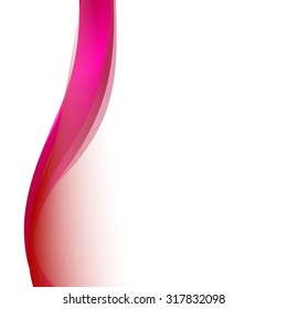 Abstract white background with red and pink wavy line.