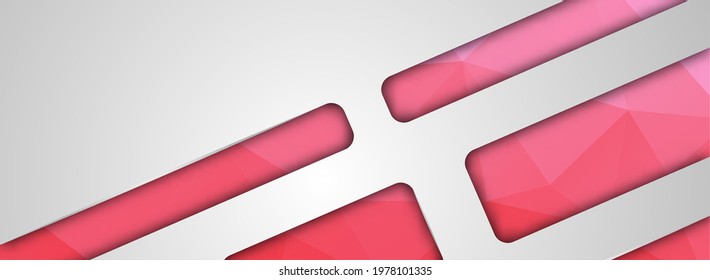Abstract White Background with Red Square Mosaic Style Concept. Graphic Design Element.