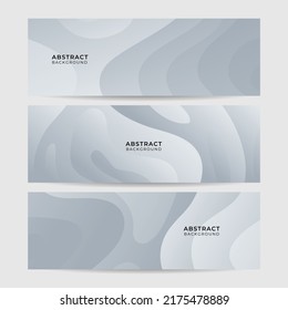Abstract white background set for wide banner, web header, social media cover, presentation design. Vector illustration 