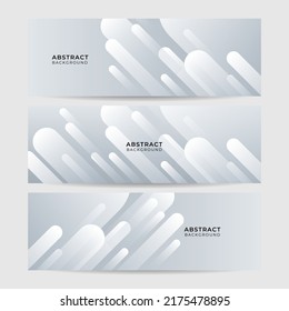 Abstract white background set for wide banner, web header, social media cover, presentation design. Vector illustration 