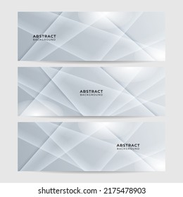 Abstrakter weißer Hintergrund für breites Banner, Web-Header, Social-Media-Cover, Präsentationsdesign. Vektorgrafik 