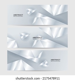 Abstract white background set for wide banner, web header, social media cover, presentation design. Vector illustration 