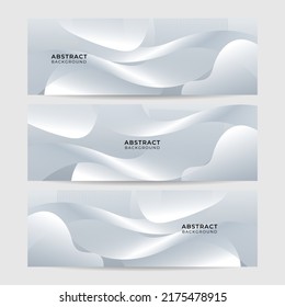 Abstract white background set for wide banner, web header, social media cover, presentation design. Vector illustration 