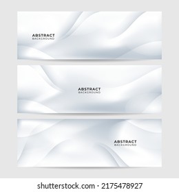 Abstract white background set for wide banner, web header, social media cover, presentation design. Vector illustration 