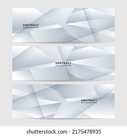 Abstract white background set for wide banner, web header, social media cover, presentation design. Vector illustration 