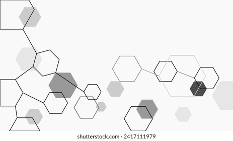 abstract white background and shape with hexagons. geometric texture background  scientific technology  network concept